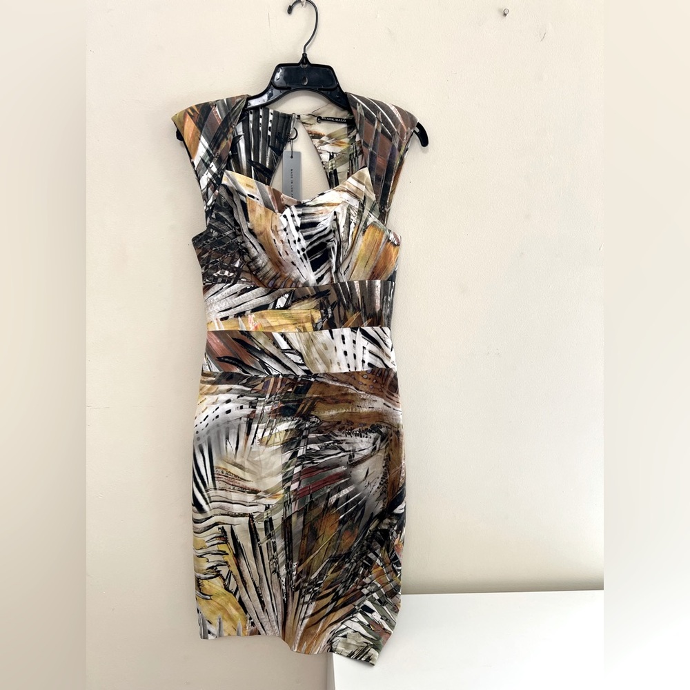 Black Halo Multicolor Abstract Print Dress - Picture 1 of 9